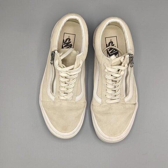VANS Unisex Old School Zip Suede Marshmallow/Blanc Shoes - Picture 4 of 11